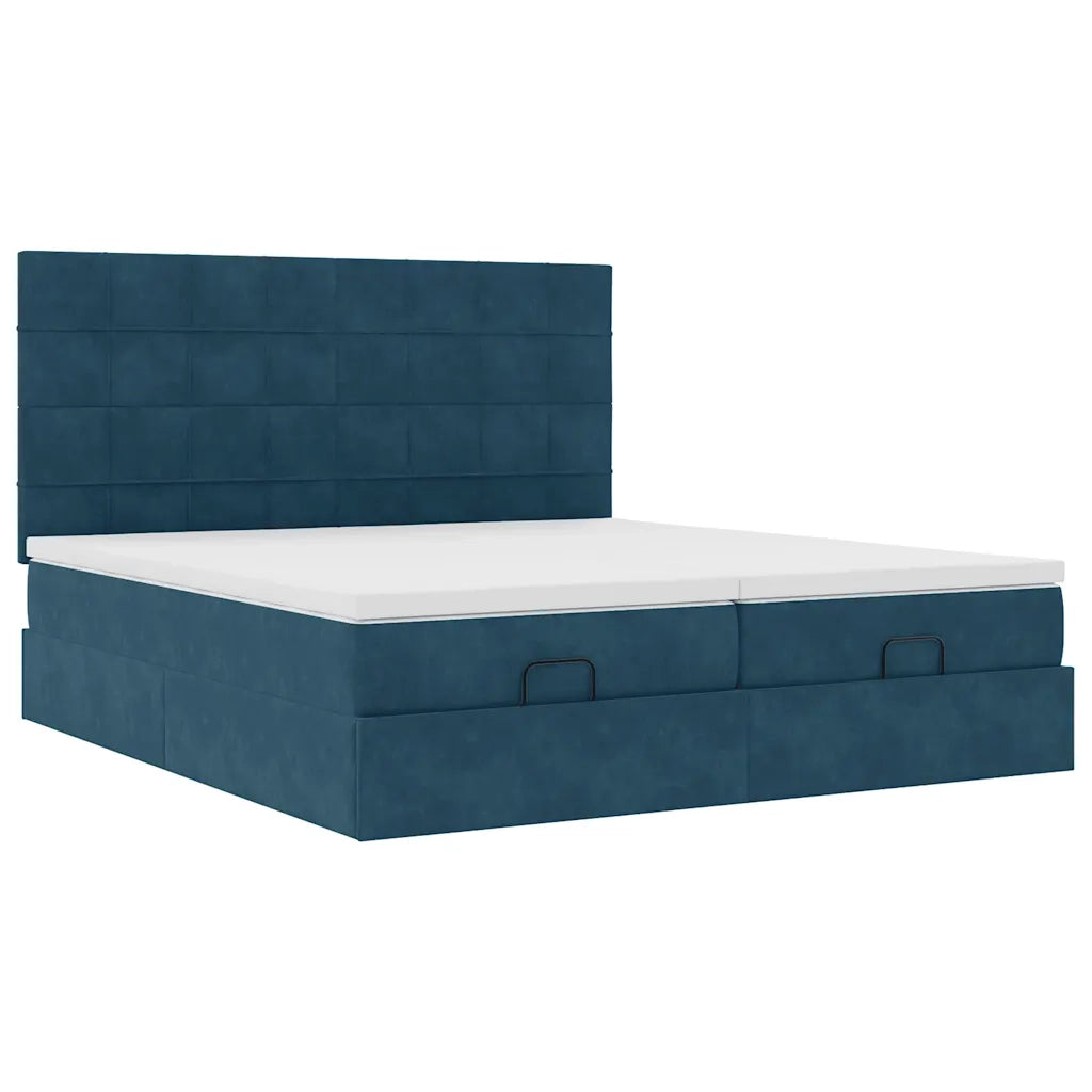 Struttura Letto Pouf con Materassi 180x200 cm Velluto 3314625