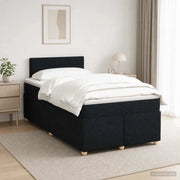 Letto box spring con materasso Nero 120 x 200 cm Tessuto 3450925