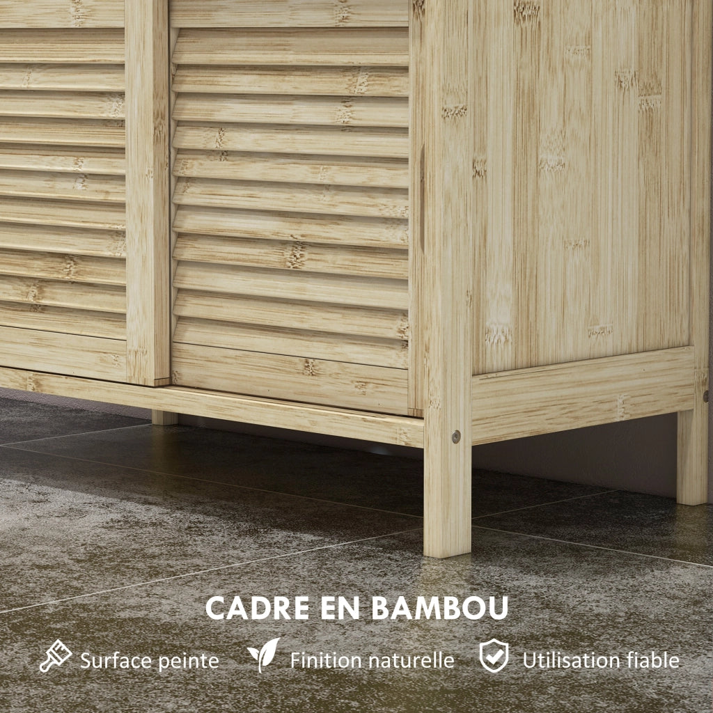 Mobile Sottolavabo in Bamb¨´ con 2 Ante ¨C Zephmum ¨C Naturale 60x30x60 cm