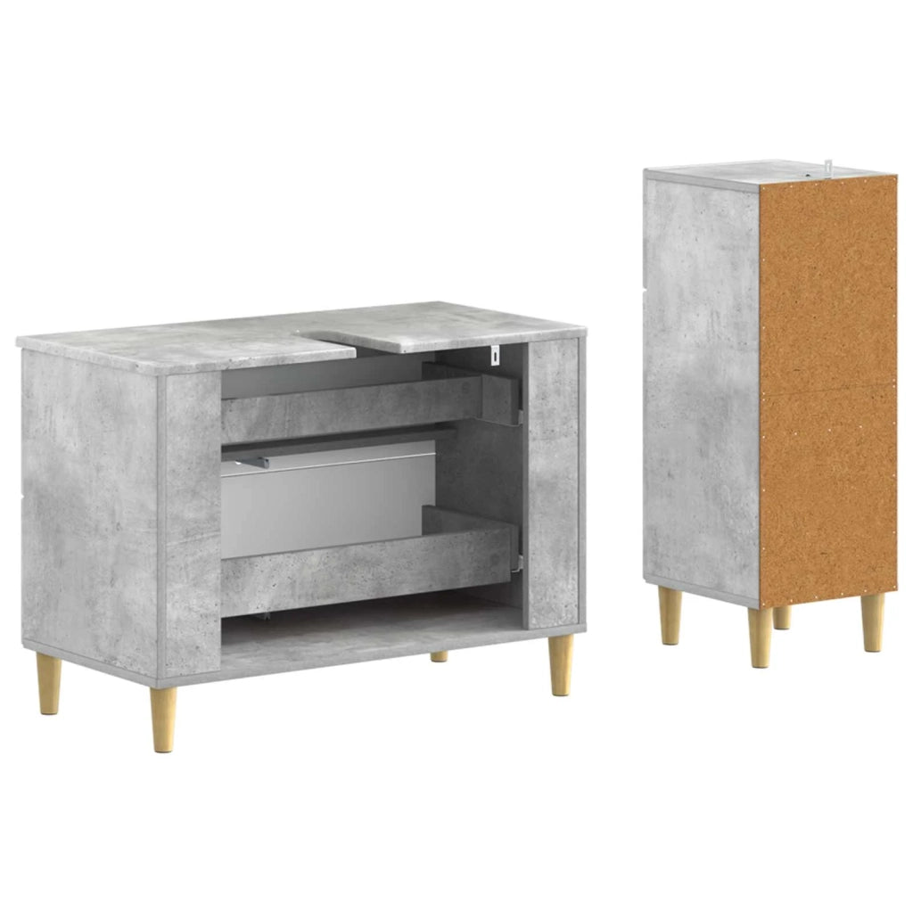 Set di Armadi da Bagno da 2 Pezzi ARNHEM Grigio Cemento 3417687
