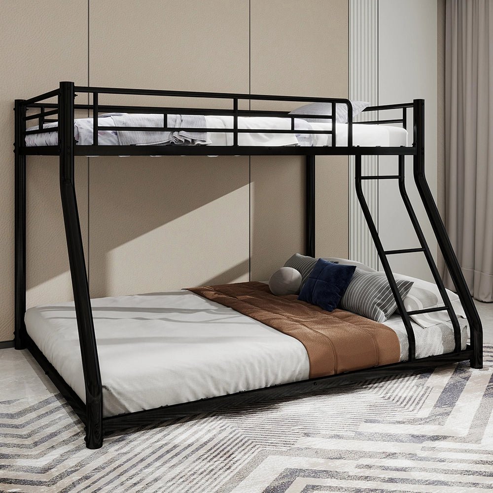 Letto metallico Twin Over Full - Xylo - con scala e parapetti, silenzioso