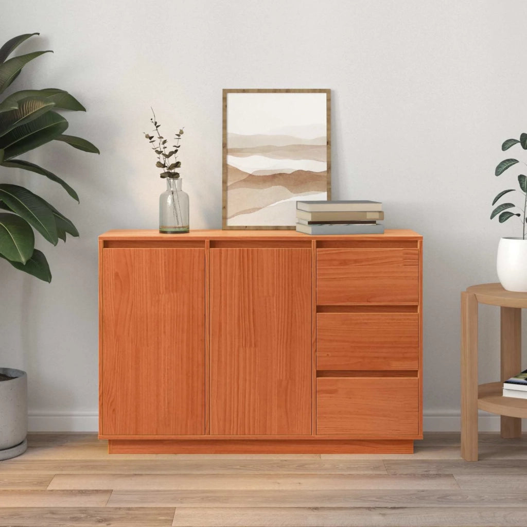 Credenza Rovere Marrone 111 x 34 x 75 cm Pino massello 869877
