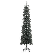 Albero di Natale | Decorazioni natalizie Artificiale Sottile con Base Verde 210 cm PVC