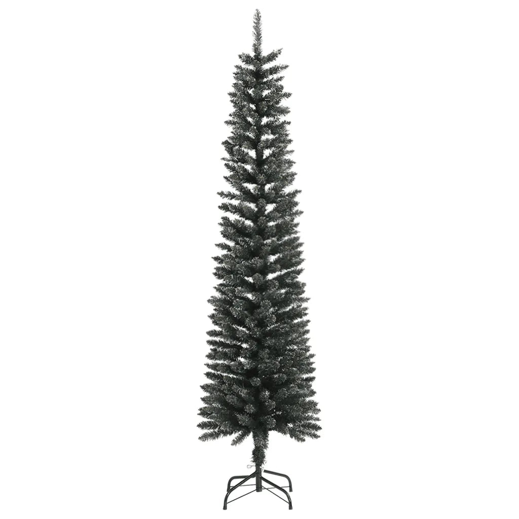 Albero di Natale | Decorazioni natalizie Artificiale Sottile con Base Verde 210 cm PVC