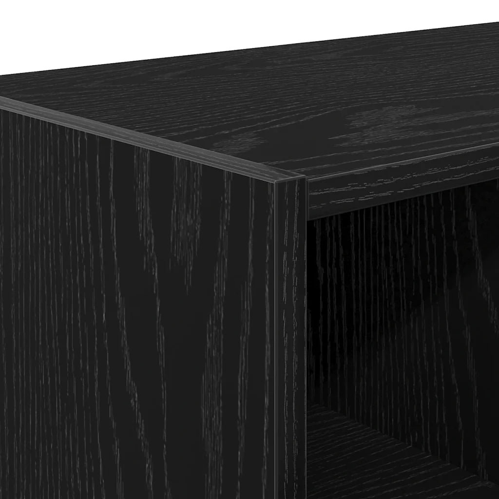 Scarpiera Impilabile Rovere Nero 89,5x30x40 cm 858841