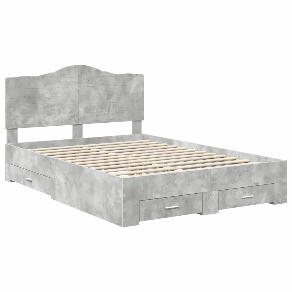 Struttura del letto con testiera Grigio cemento 140 x 200 cm 3413597