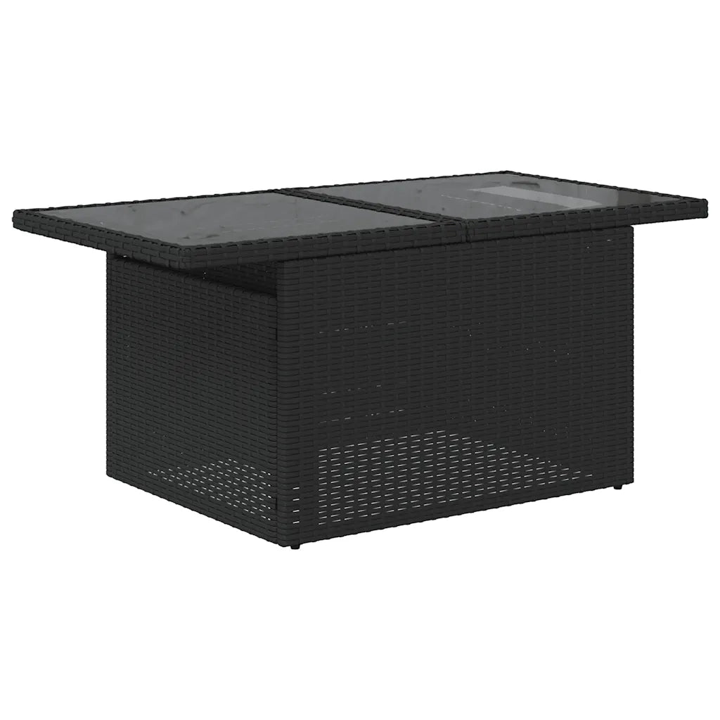 Set Divani da Giardino 9 pz con Cuscini Nero Polyrattan Acacia 3326208