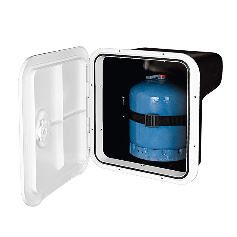 CONTENITORE PORTA BOMBOLA DA KG.3 STORAGE HATCH FOR GAS BOTTLE OF 3 KG. MM.397X356X240D