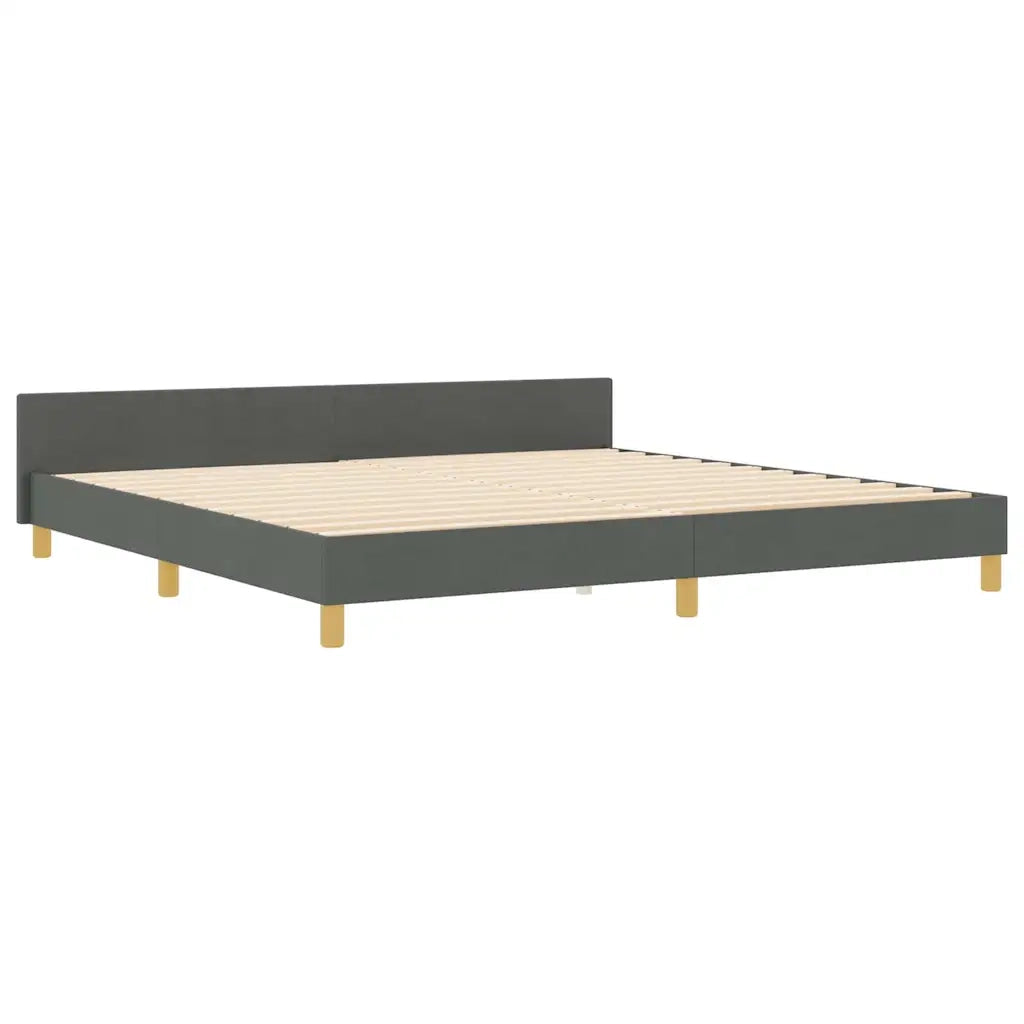 Struttura del letto Grigio scuro 200 x 200 cm Tessuto