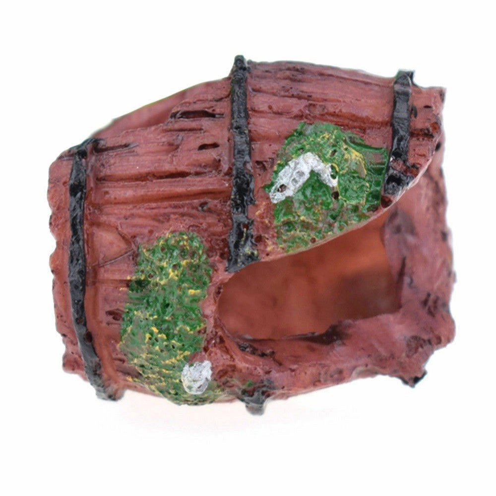 Trade Shop - Decorazione Per Acquario Barile Relitto Grotta Resina Pesci Acqua Ornamento -
