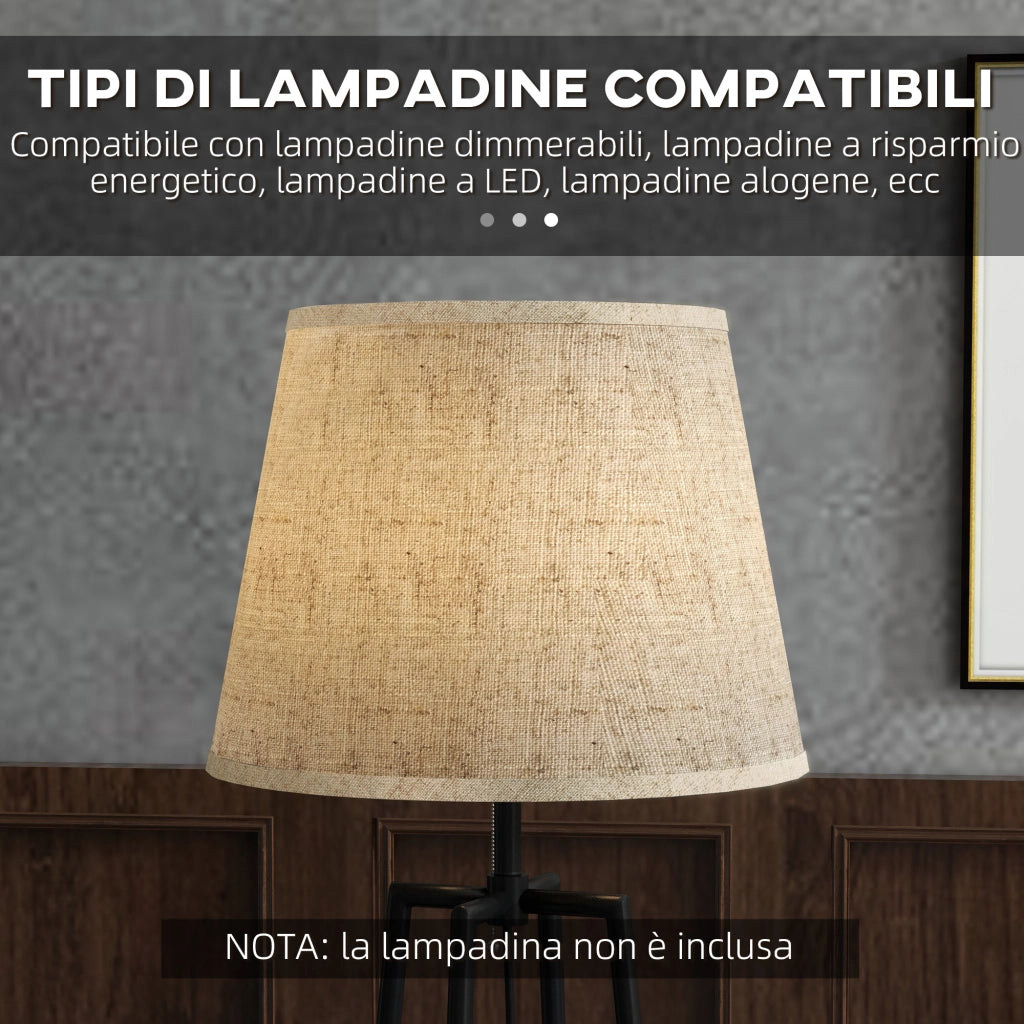 Lampada da Terra a 2 Ripiani ¨C Zephmum ¨C Nero e Marrone, Metallo e MDF, ?42x166 cm