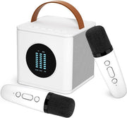 Set di karaoke microfono portatile per bambini macchina di karaoke per bambini 2 microfoni bluetooth luidspreker per bambini giocattolo per feste bianco