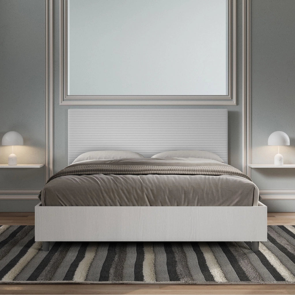 Letto Matrimoniale 160x190 cm con Rete Level Bianco