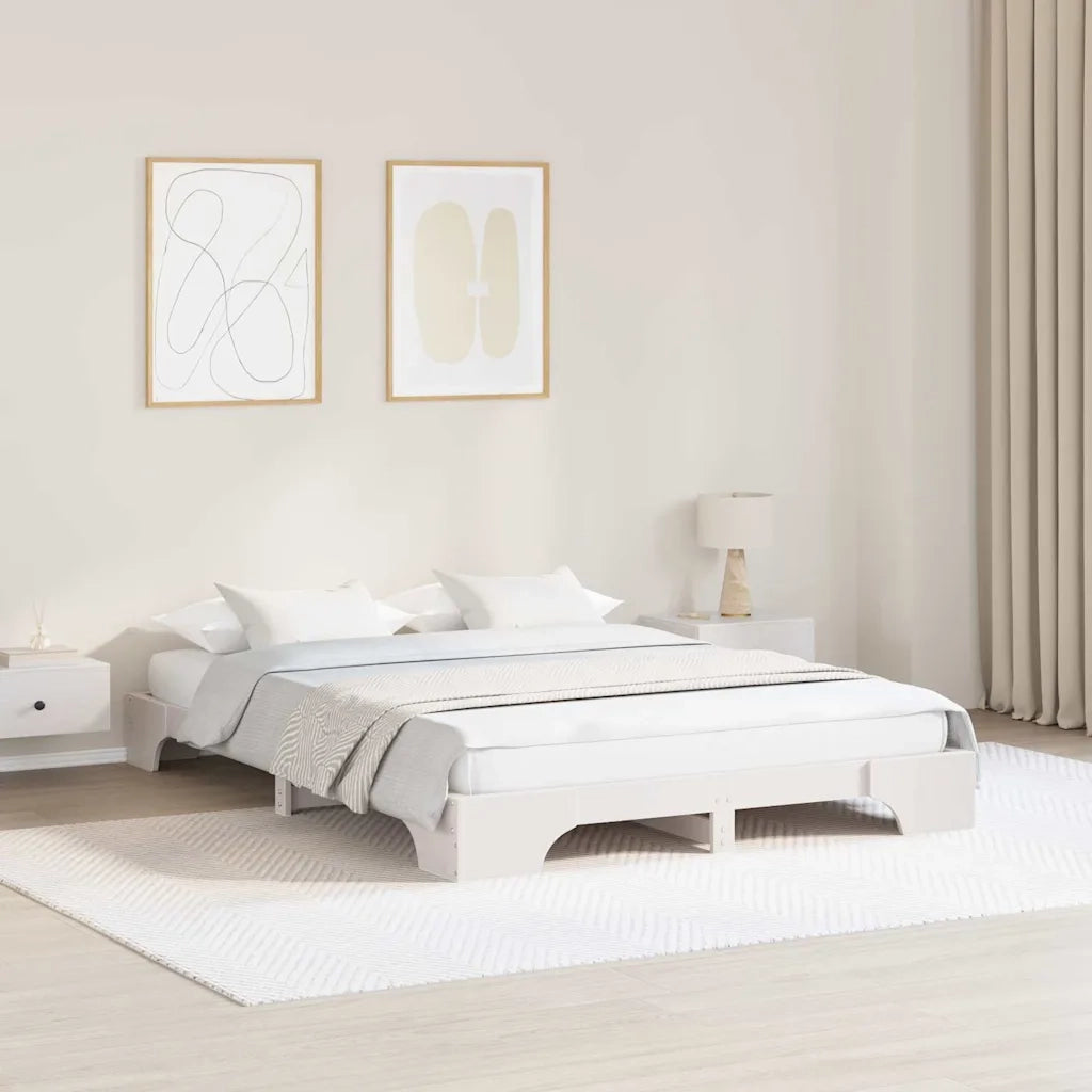 Struttura del letto Bianco 140 x 200 cm Pino massello