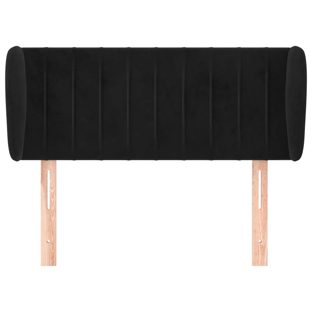 Testiera ad Orecchio-Testata con Orecchie Nera 103x23x78/88 cm in Velluto 738069