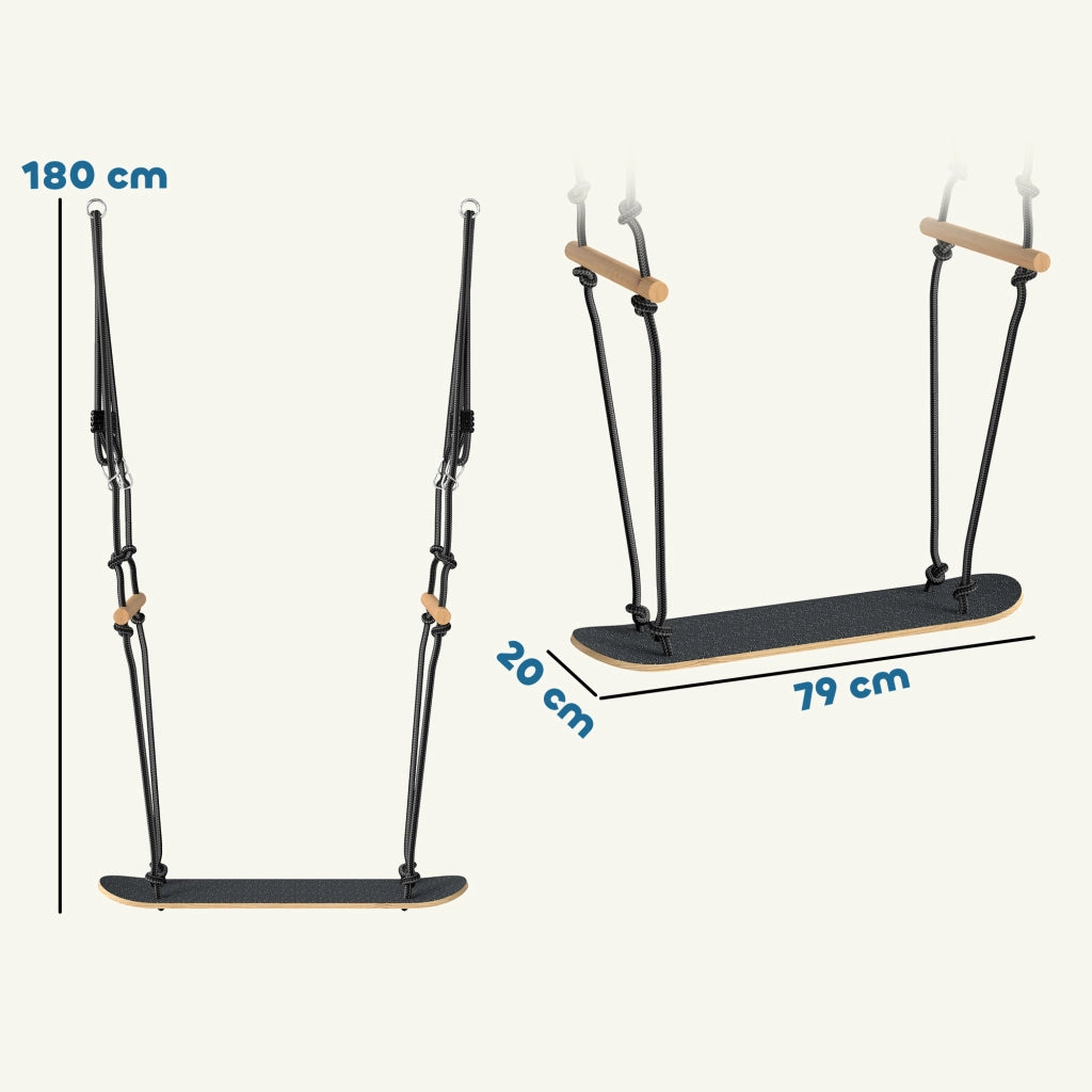 Altalena per Bambini Skateboard ¨C Zephmum ¨C Nero