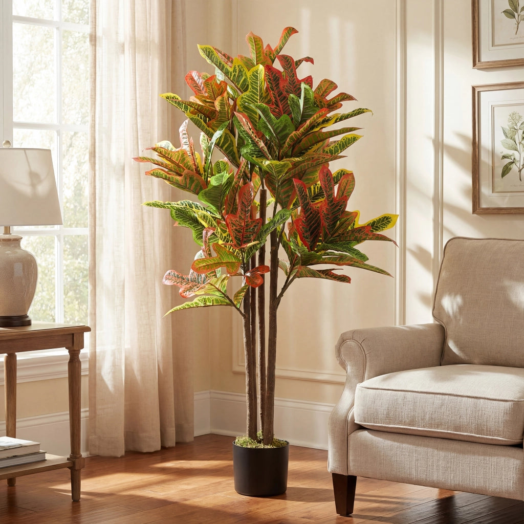 Pianta Artificiale Decorativa ¨C Minimal ¨C Multicolor con Vaso 120 cm