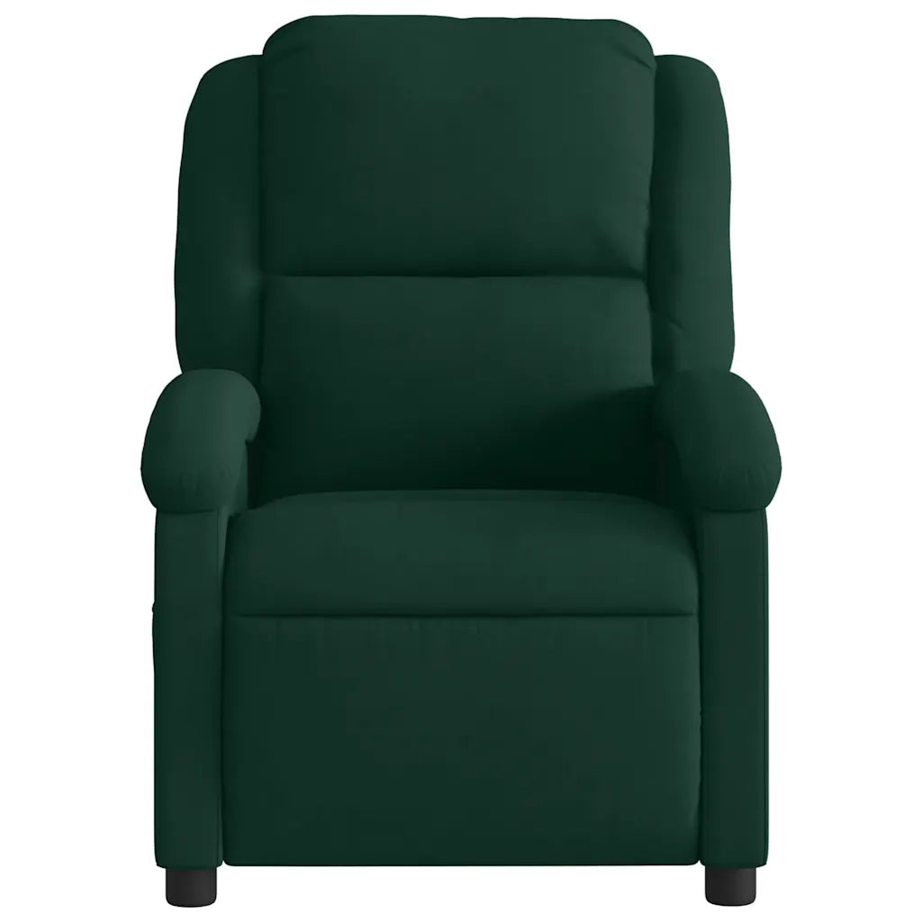 Poltrona | Sedia Relax Reclinabile Verde Scuro in Velluto