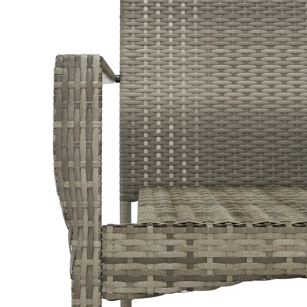 Set da Pranzo Giardino 5pz Nero e Grigio con Cuscini Polyrattan 3185128