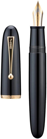 Penna Dadao con punta fine, dimensione 8, impugnatura di acrilico nero con clip dorata, grande formato