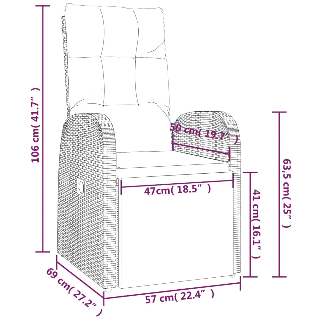 Set di mobili da giardino mobili da esterno set da 3 pezzi polyrattan nero e acacia 02_0014206