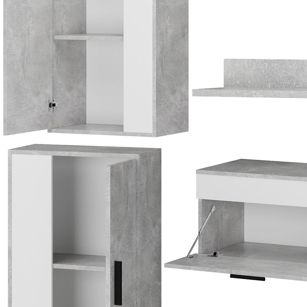 Vicco Parete attrezzata Calcestruzzo Set di 4
