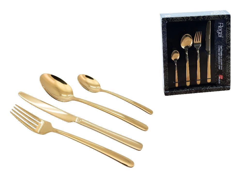 Servizio di Posate da Tavola Regal Oro 24 Pezzi