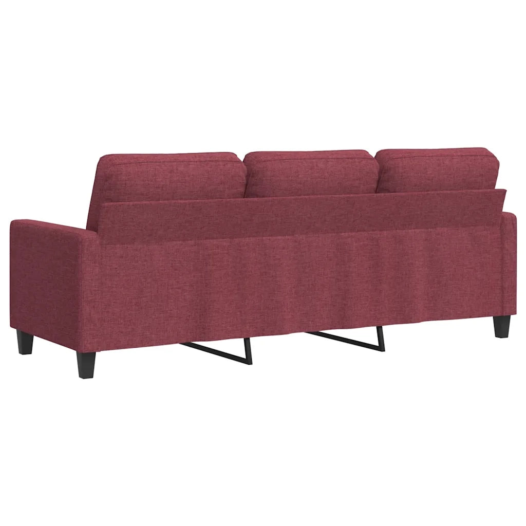Divano a 3 Posti-Sofa 3 Posti Rosso Vino 180 cm in Tessuto 803639