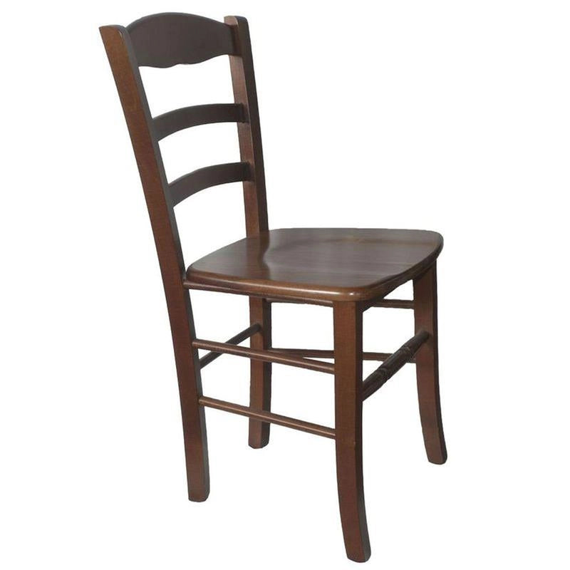 SEDIA IN LEGNO COLORE NOCE 44X42X87 CM CM MODELLO PAESANA CON SEDUTA COMPATTA IN LEGNO MASSELLO SCHIENALE ALTO - 2PZ
