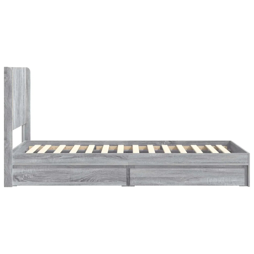 Letto da camera | Struttura del letto con stoccaggio e testata 3 pcs