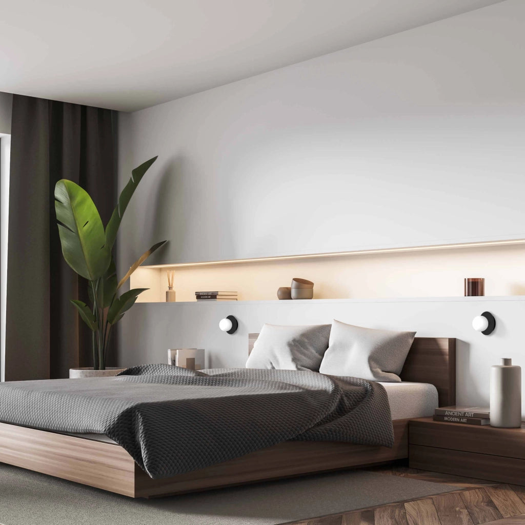 Applique Roma nera vetro bianco 1xG9 Light Prestige