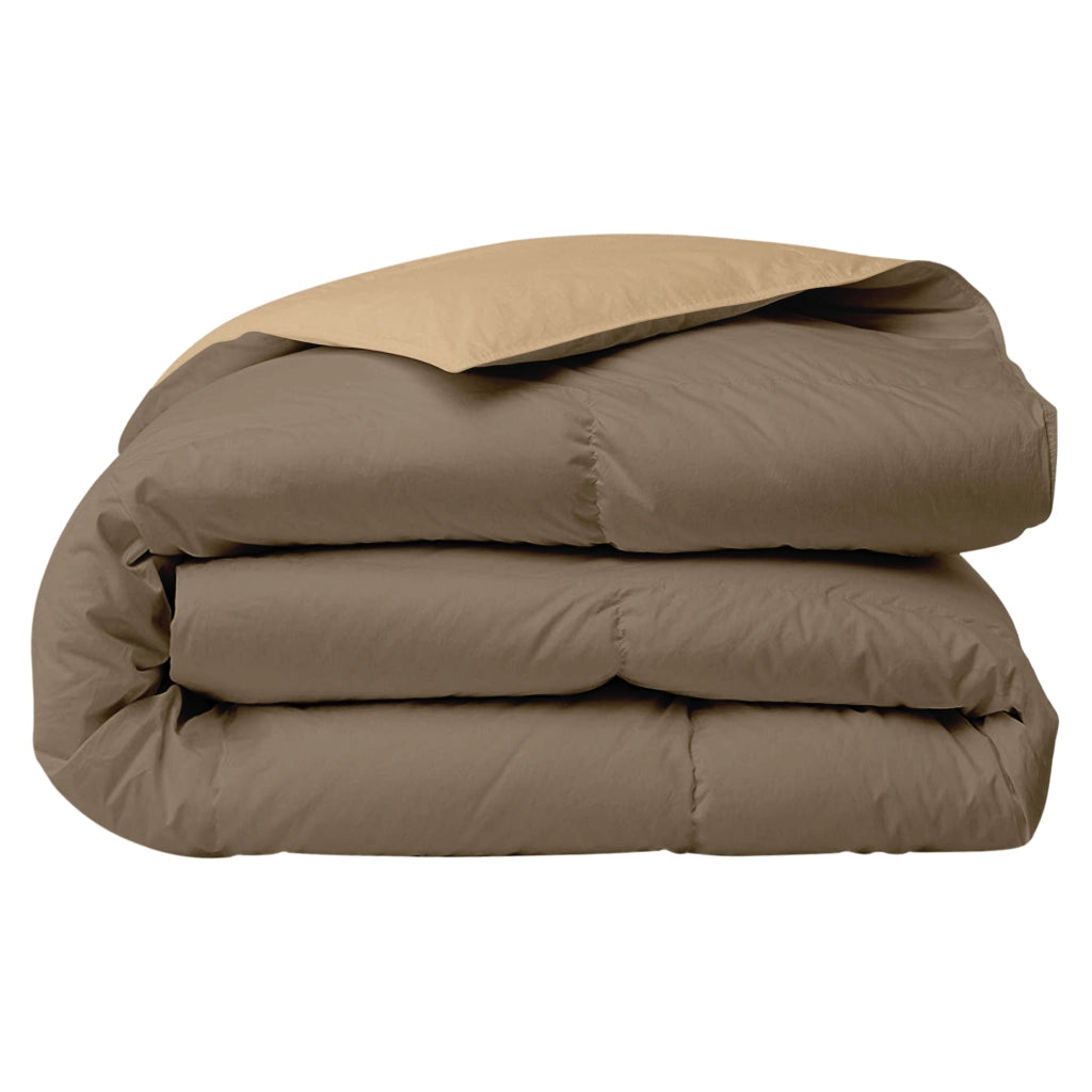 Piumino Letto invernale in Piuma d'Oca 90/10 Double Face 350 Gr/Mq Coperta Inverno Piumone Caldo Trapuntato Trapunta - Piazza e mezza - BeigeDove