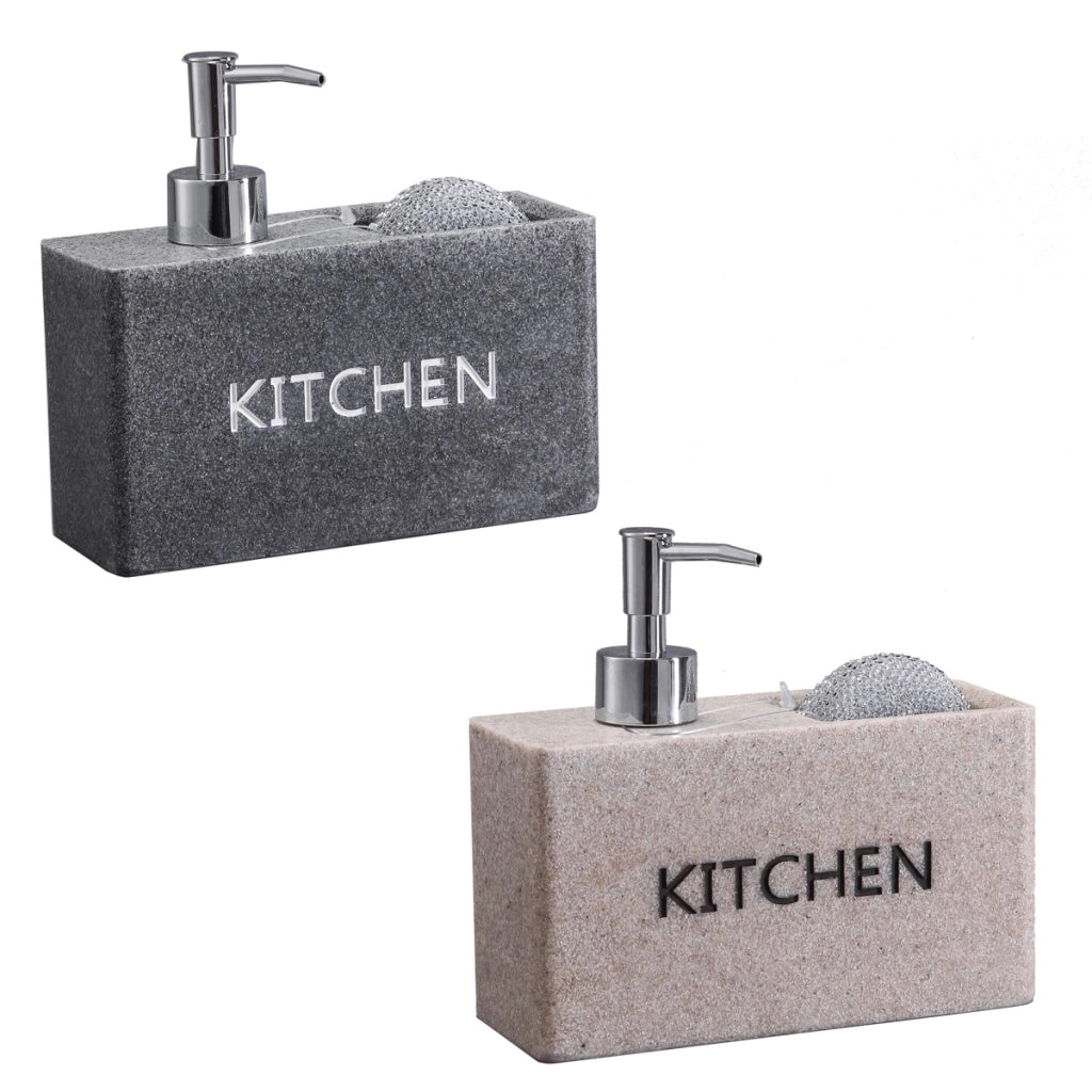 MAURY'S DISPENSER DA CUCINA  CON SPUGNA LINEA STONE IN COLORE ASSORTITO