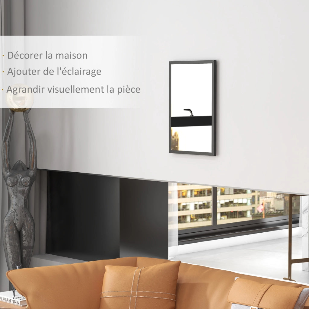 Specchio da Parete ¨C zephmum ¨C Legno Nero 60x40 cm