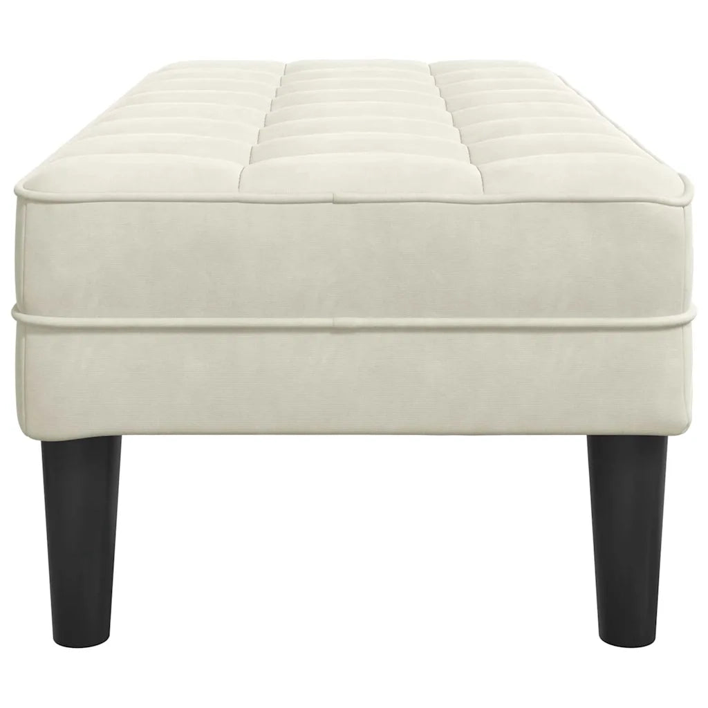 panchina con cuscino Crema 113 x 57 x 39 cm Velluto 42001955
