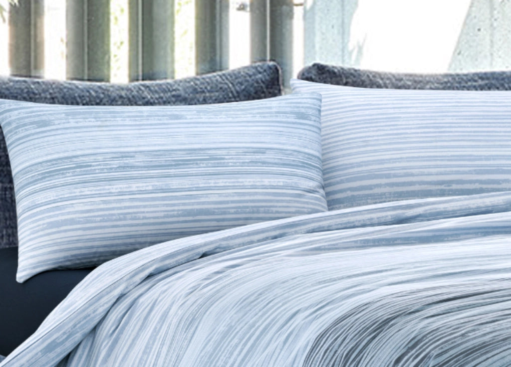 Copripiumino Sacco Piumone 100% Cotone Made In Italy Disegno Padel - Matrimoniale - Blu