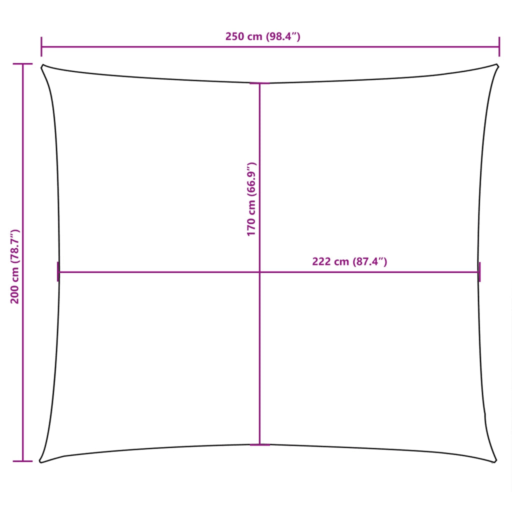 Vela Ombreggiante-Parasole a vela Oxford Rettangolare 2x2,5 m Nero
