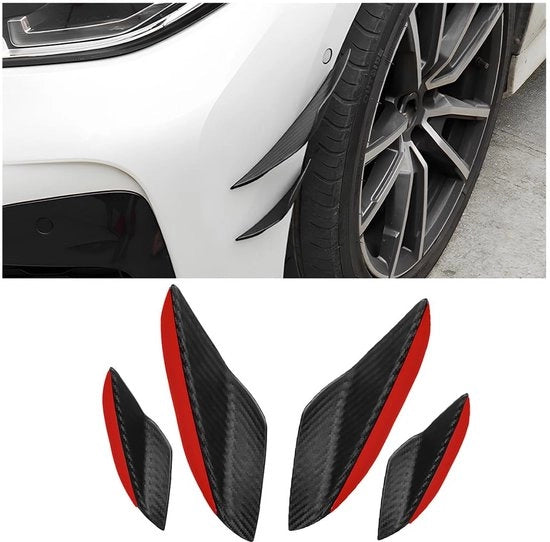 Spoiler universale per bumper - 4 pezzi - Pieno nero - Facile da installare - Lip splitter per bumper