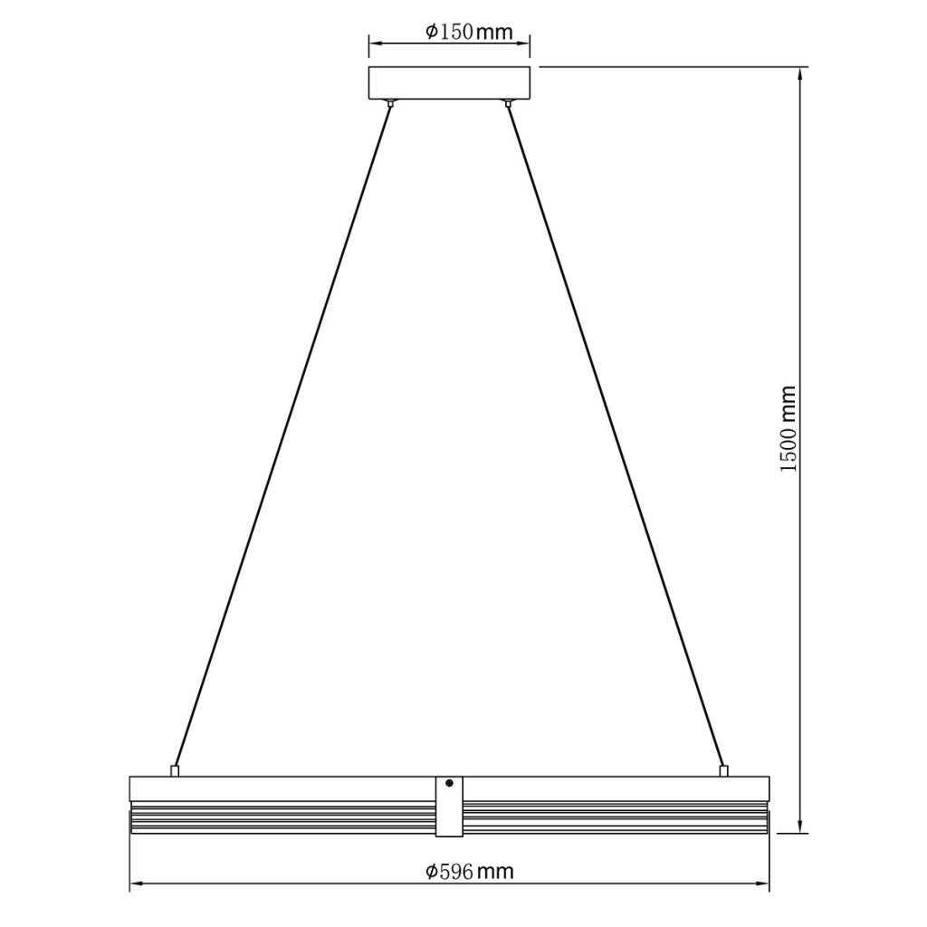 Lampada a sospensione nera anello 60cm LED CCT 32W