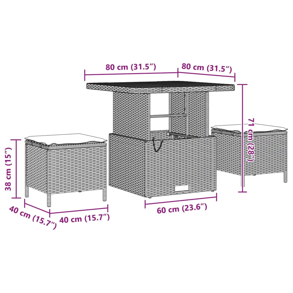 Set Divano da Giardino con cuscino 8 pcs Nero 3363114