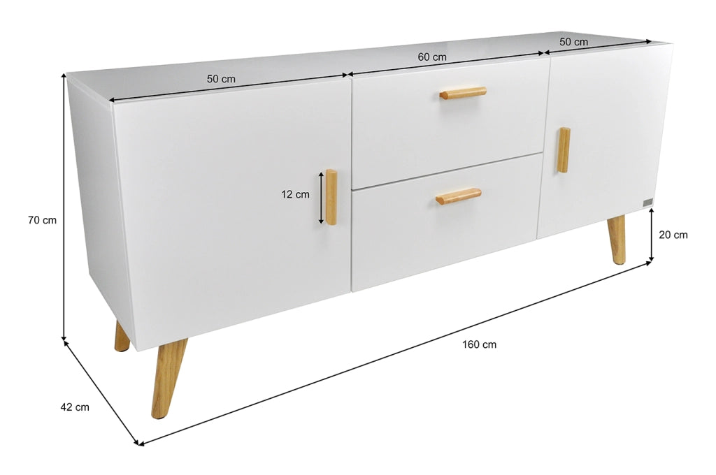 Credenza madia bianca in stile nordico bianco - NO08CR