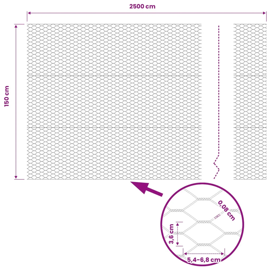 Recinzione Esagonale Verde 1,6 x 25 m PVC 42005403
