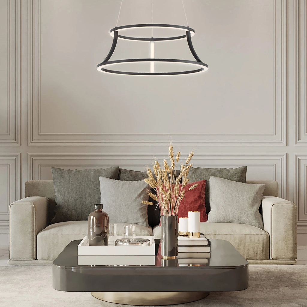 Lampada sospesa Cadoux Quintiesse nera Ø51 LED 54W