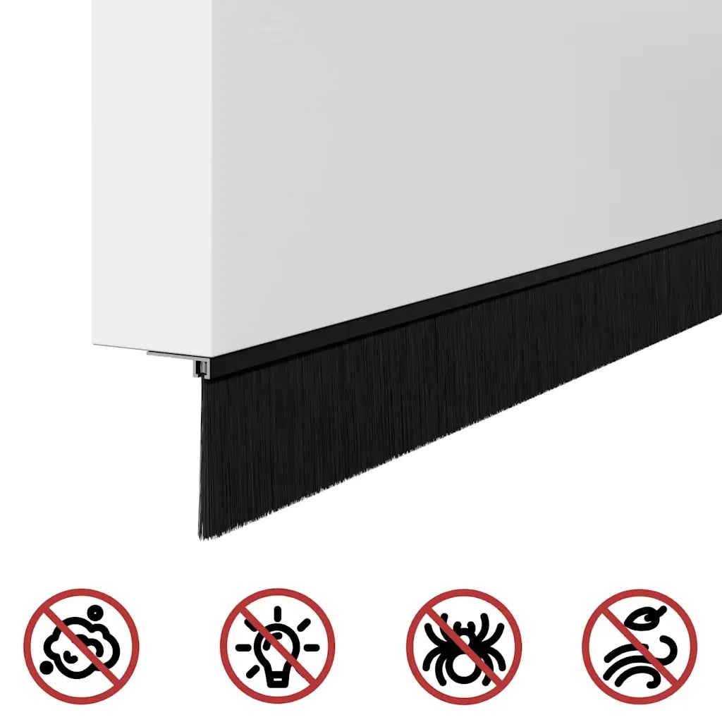 Spazzole per porte autoadesive 2 pcs Nero 100 cm 42019571