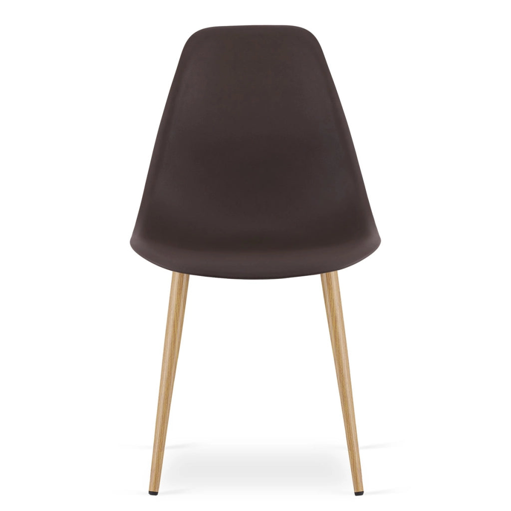 Sedia scandinava WAT in polipropilene color caffè