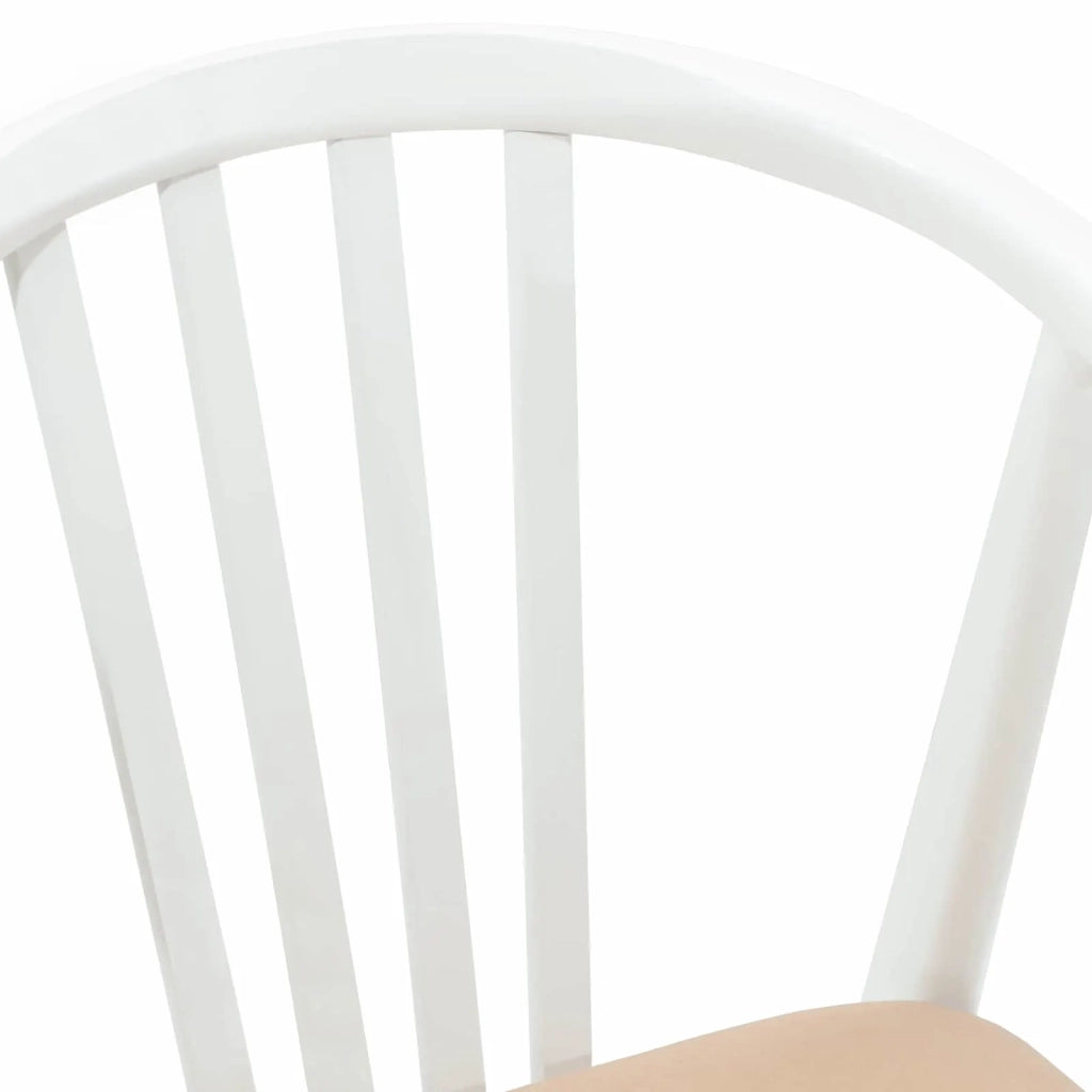 Sedia da pranzo 2 pcs Bianco e marrone Legno di gomma massiccio 42020400