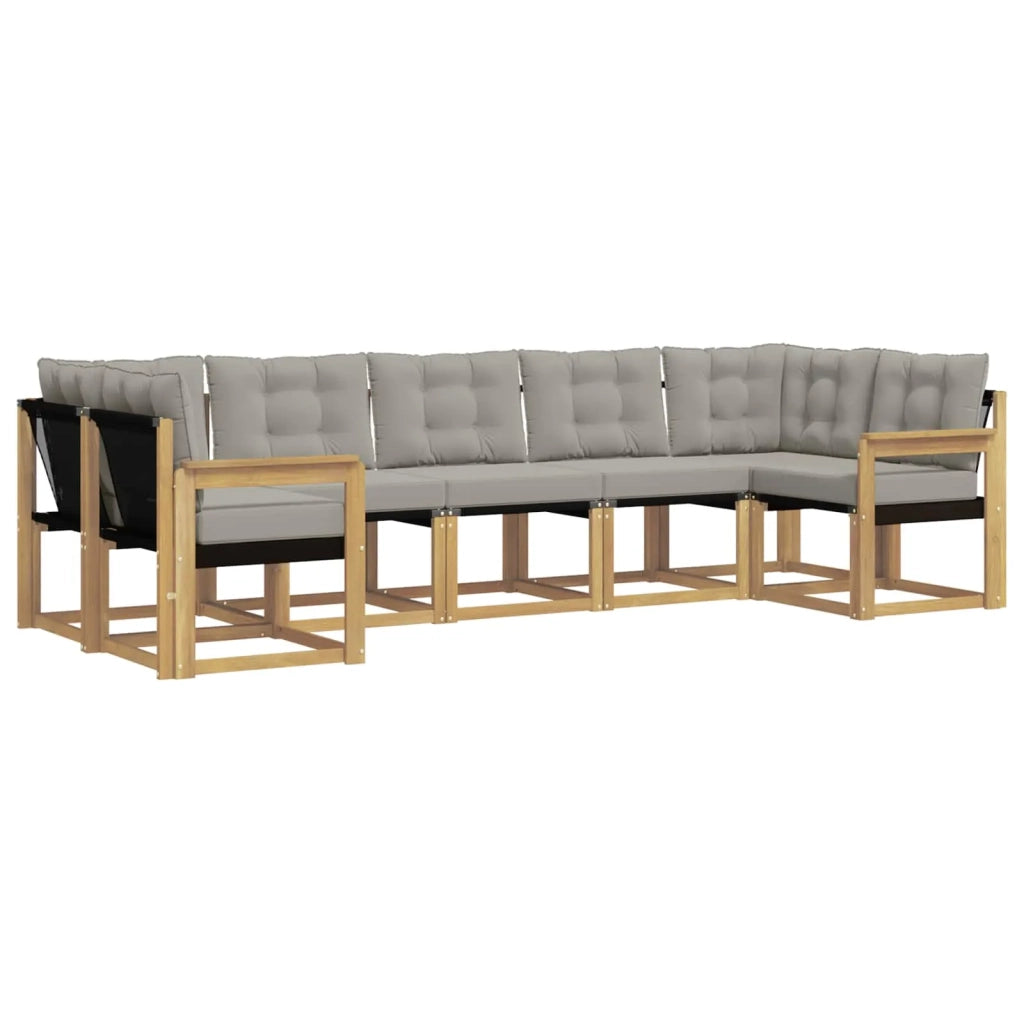 Set di divani da esterno 7 pz Bianco e Grigio Chiaro 3389829