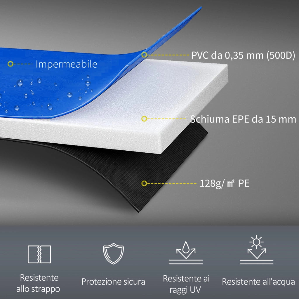 Copertura per Trampolino ¨C zephmum ¨C Blu, Plastica e PE, 15 mm, ?305 cm