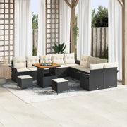 Set Divano da Giardino con cuscino 13 pcs Nero polyrattan 3362190