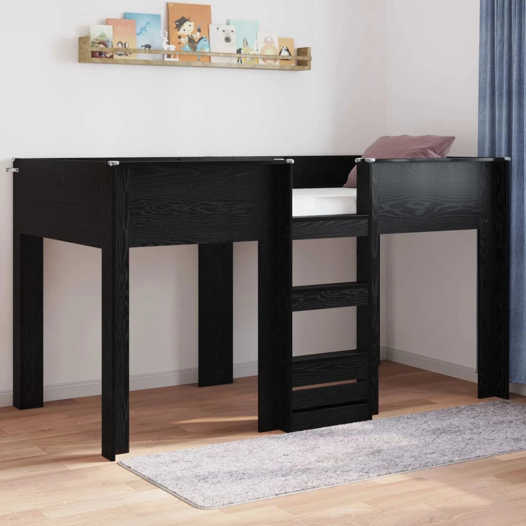 Letto a Castello per Bambini Rovere Nero 100 x 200 cm